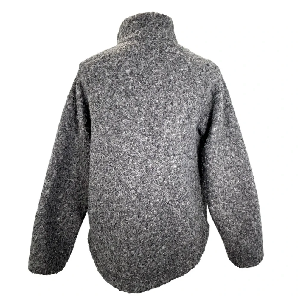 Woolrich Siskiyou Womens Grey Curly Sherpa‎ Fleece Full Zip Jacket Small